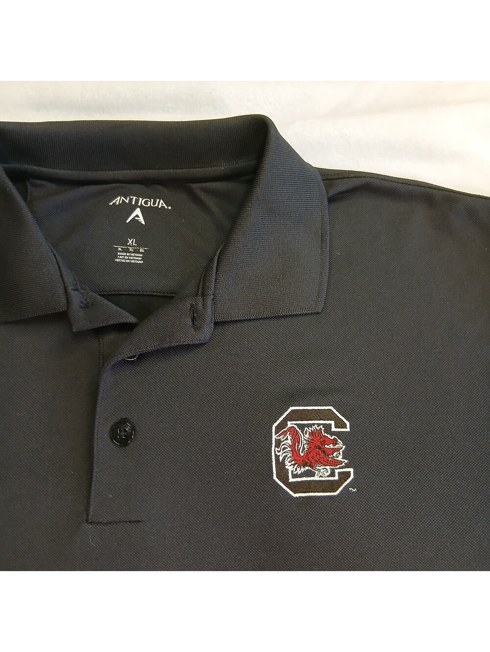Antigua South Carolina Gamecocks Polo Shirt Men XL Black Golf NCAA